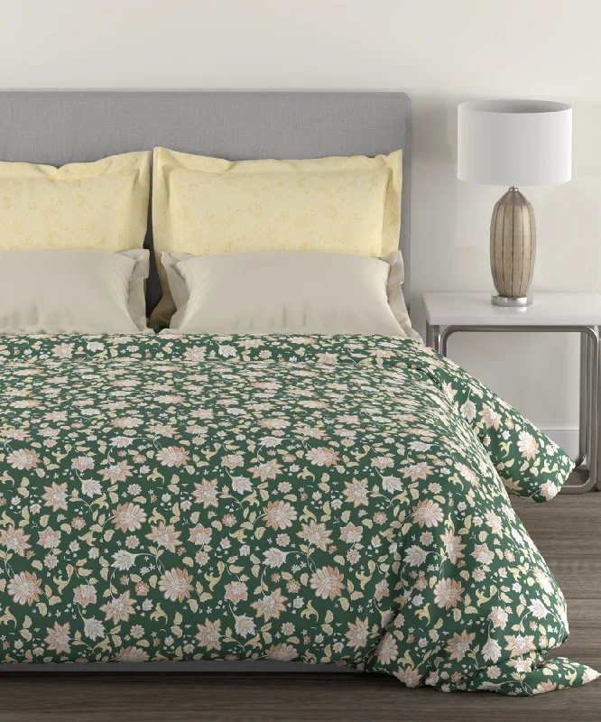 Home Essential King Bedsheet,144 Tc, Ella Green