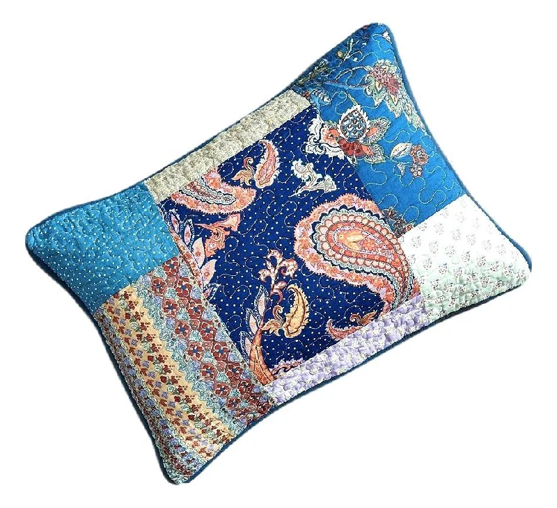 Tache Cotton Patchwork Paisley Bohemian Night Flower Pillow Sham (JHW-882)