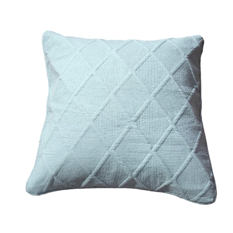 Tache Cotton Seafoam Blue Soothing Pastel Diamond Cushion Covers / Euro Sham (JHW-856)