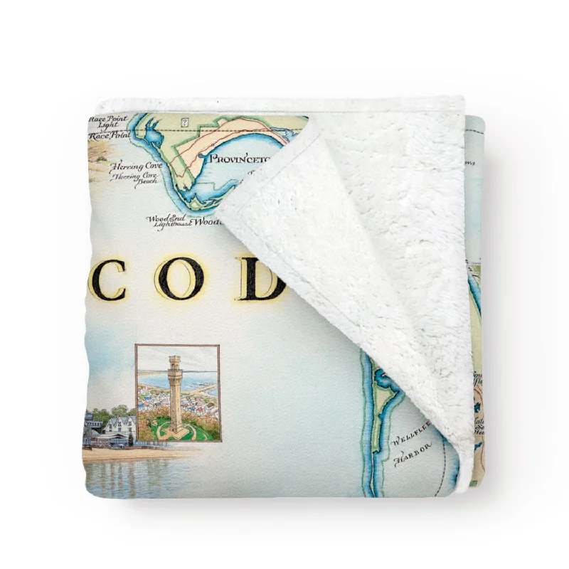 Cape Cod Map Fleece Blanket