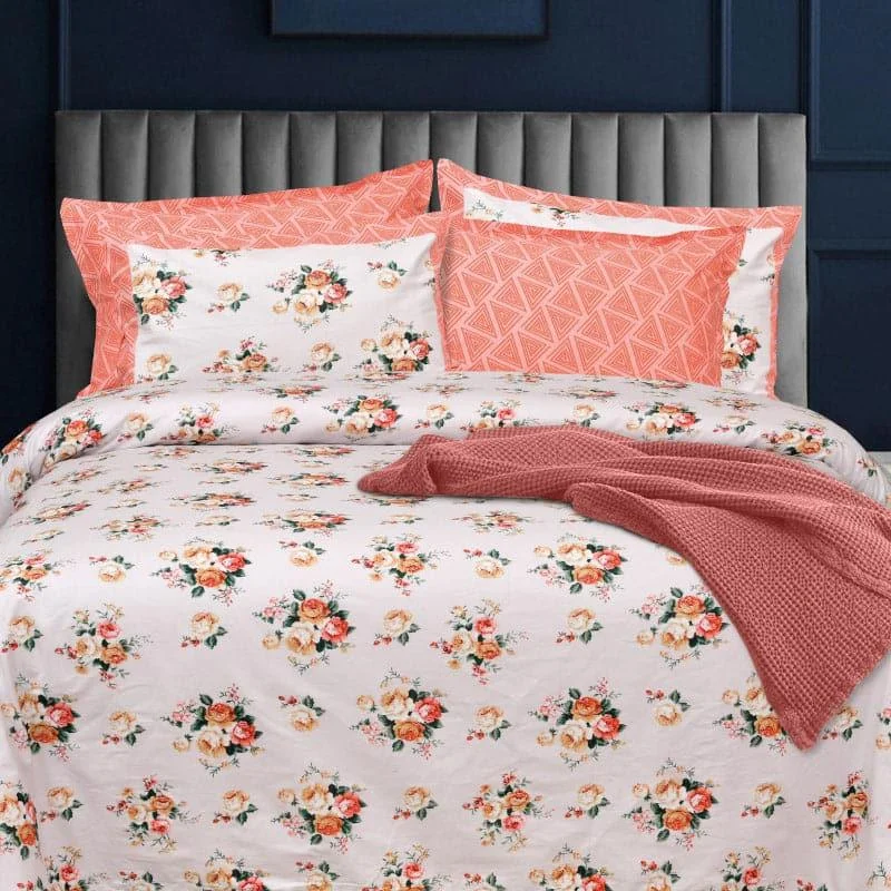 Kesa Floral Bouquet Bedsheet - Peach