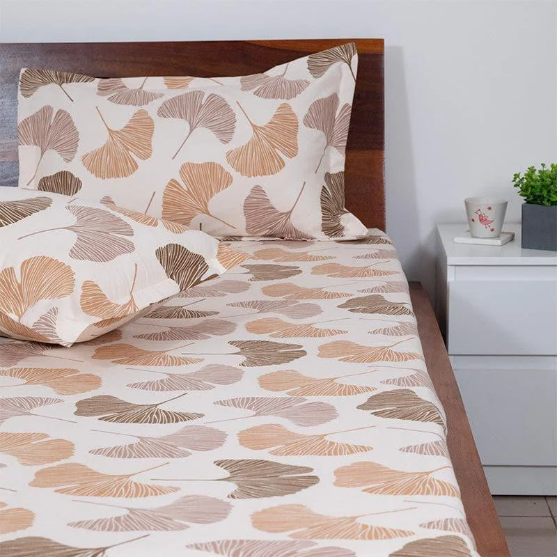 Brown Breeze Floral Bedsheet