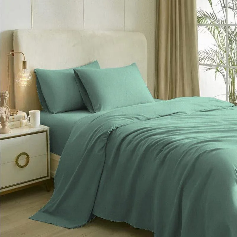 Solid Elegance Bedsheet - Aqua Green