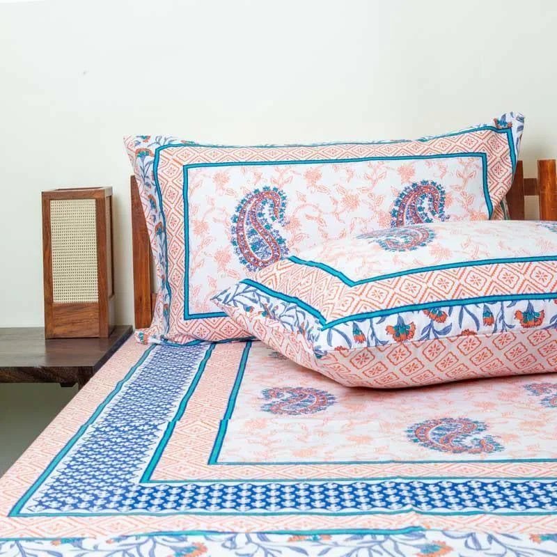 Kritagya Ethnic Bedsheet - Pink