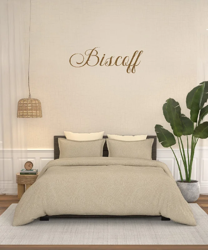 Home Essential Pastel Poetry King Bedsheet 144 Tc, 100% Cotton, Adelia Biscoff