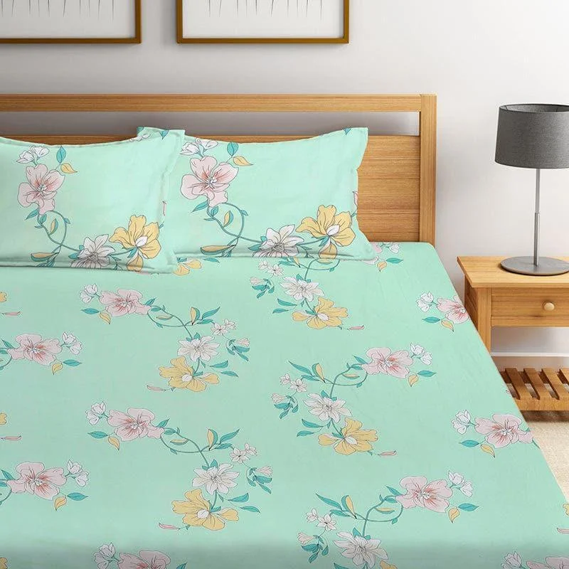 Cyan Mangolia Bedsheet