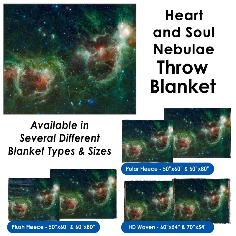 Heart and Soul Nebulae - Throw Blanket / Tapestry Wall Hanging