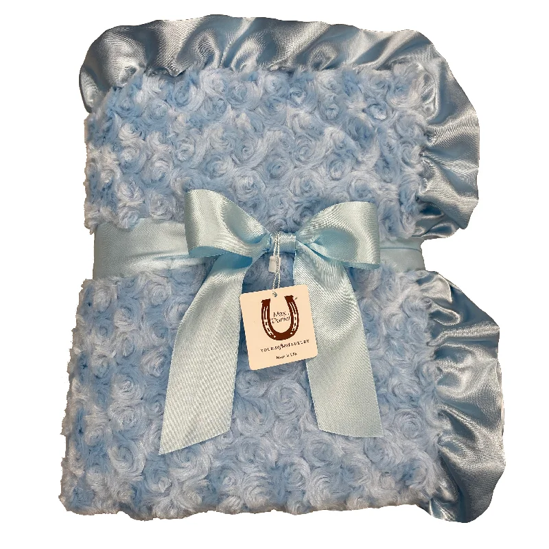 Blue Rosebud Double Sided Child Blanket