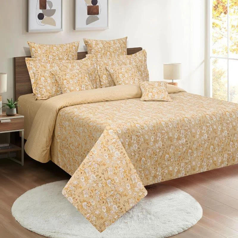 Arza Floral Bedsheet - Yellow