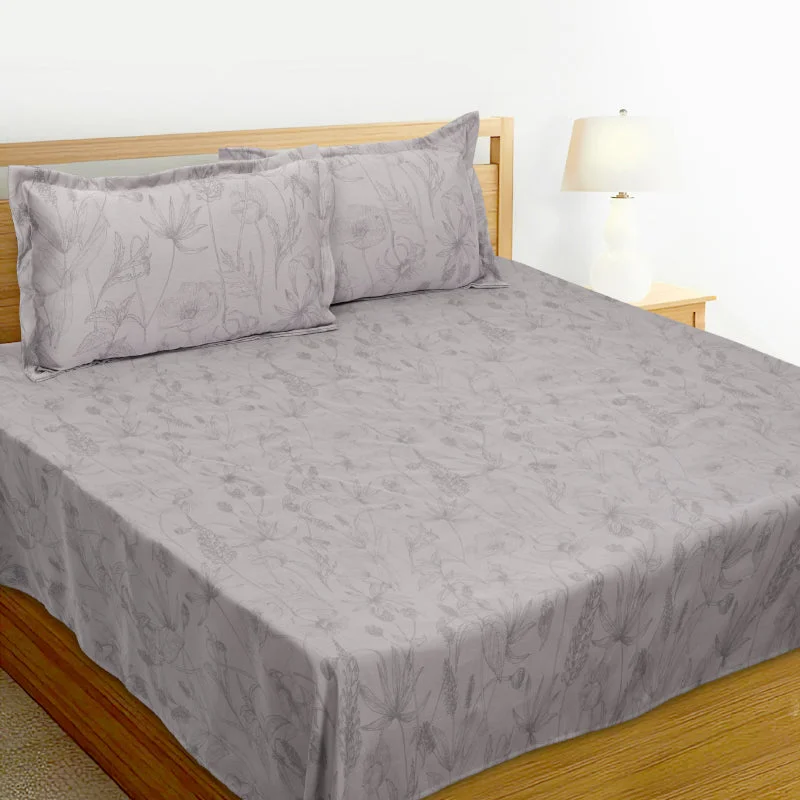 Jonees Printed Bedsheet - Grey