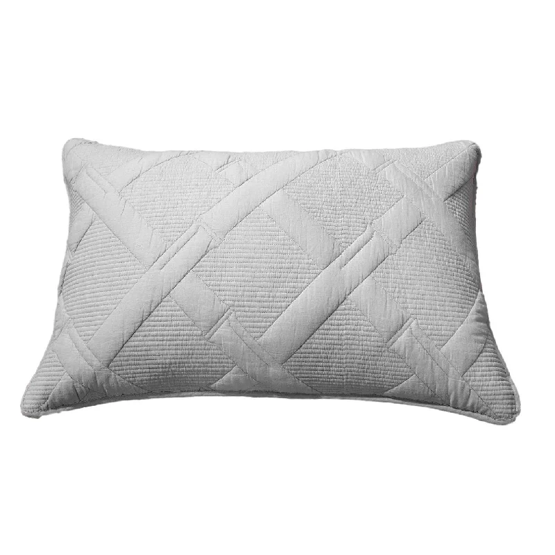 Tache Cotton Light Grey Silver Soothing Pastel Diamond Pillow Sham (JHW-862)