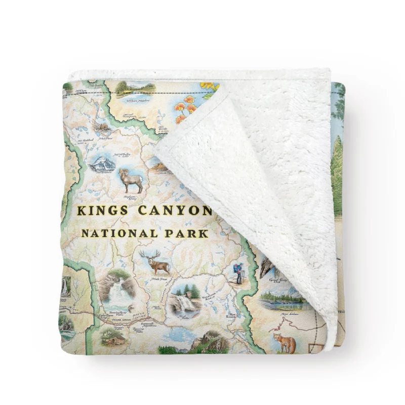 Sequoia & Kings Canyon National Park Map Fleece Blanket