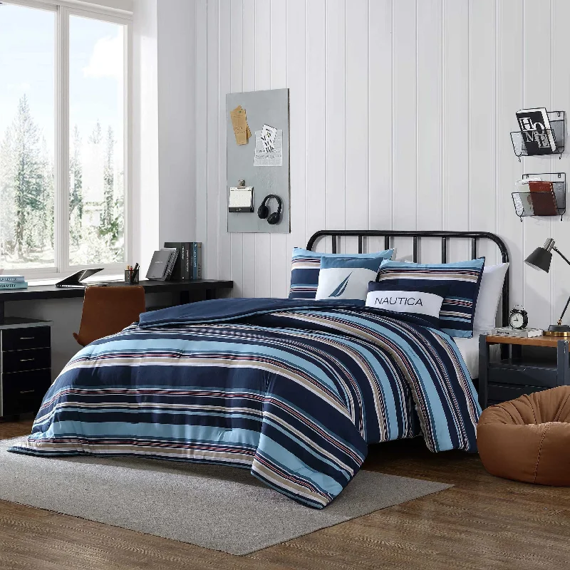 Nautica Colton Navy King Comforter & Sham Bonus Set