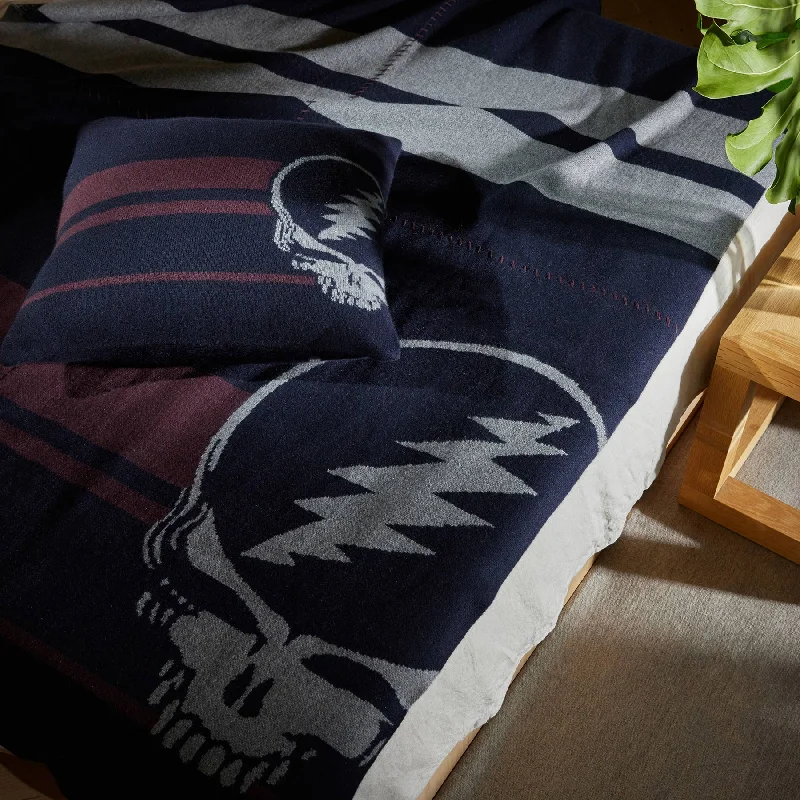 Grateful Dead Cashmere Blanket - Navy/Smoke/Burgundy