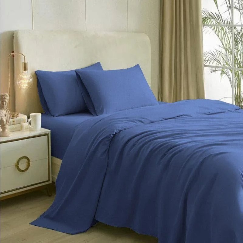 Solid Elegance Bedsheet - Mid Blue