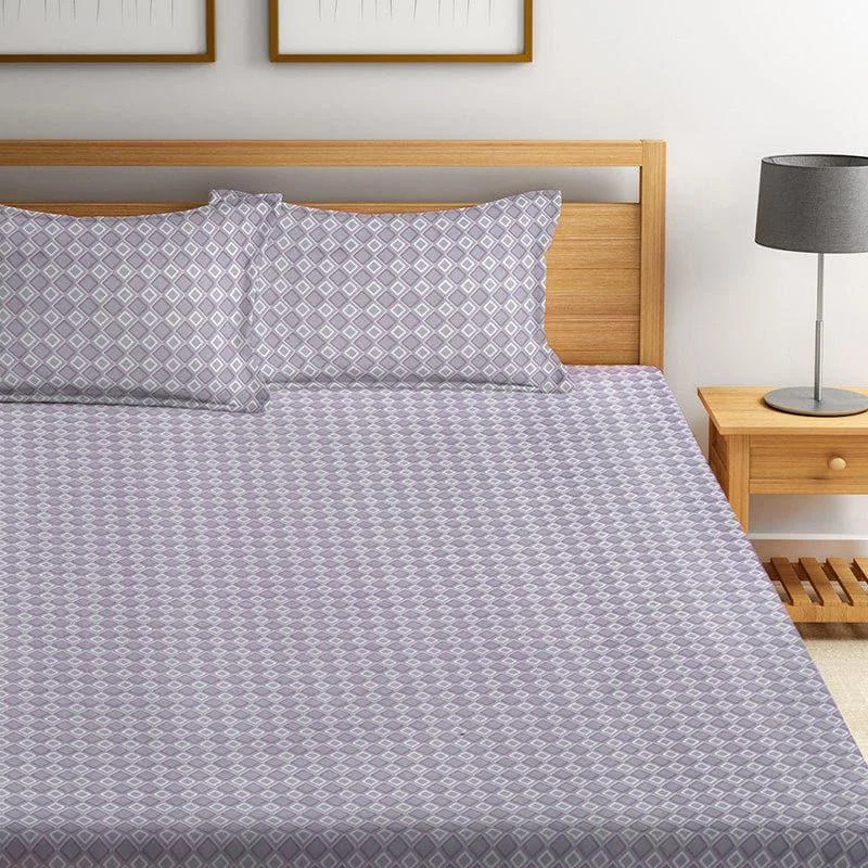 Milly Checkered Bedsheet - Grey