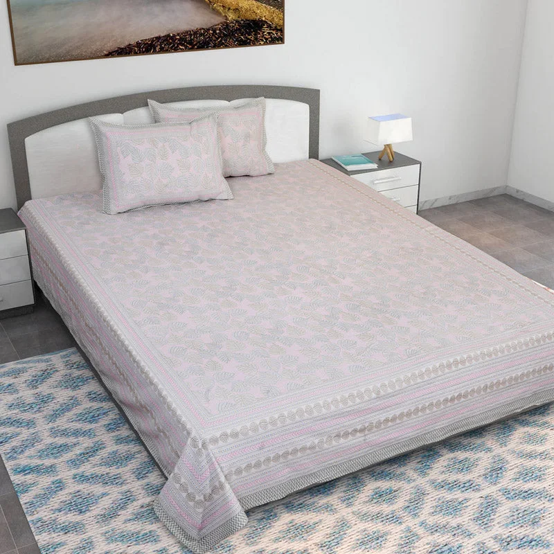 Nistara Floral Bedsheet - Pink