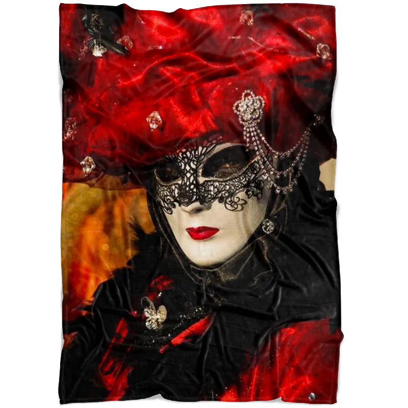 Venice Carnival Fleece Blanket - Portrait