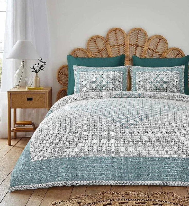 Mitra Printed Bedsheet - Teal