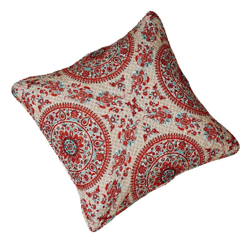 Tache Bohemian Desert Medallion Boteh Paisley Taupe Throw Pillow Covers / Euro Sham (TJ3502)