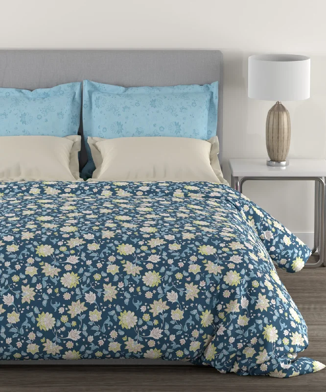 Home Essential Queen Bedsheet,144 Tc, Ella Blue