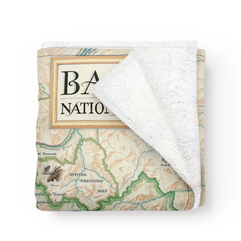 Banff National Park Map Fleece Blanket