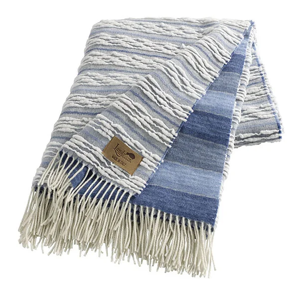 Italian Textured Strato Blanket in Blue