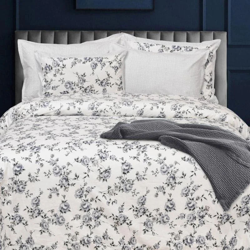 Avery Bloom Bedsheet - Grey