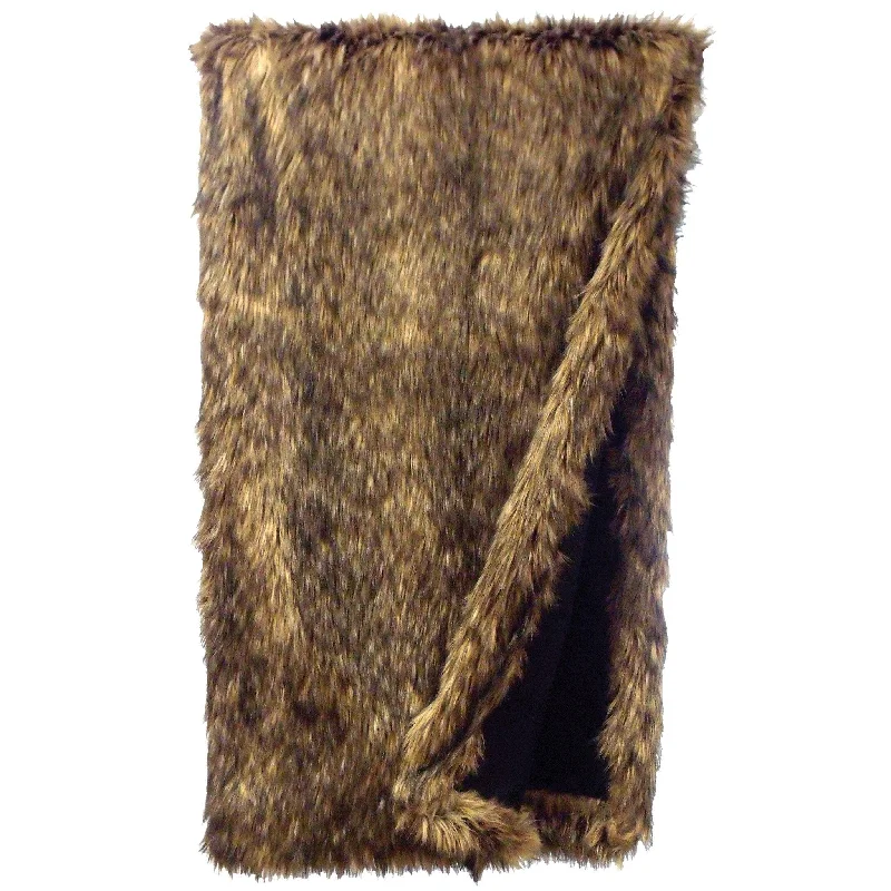 Faux Coyote Pelt Throw Blanket