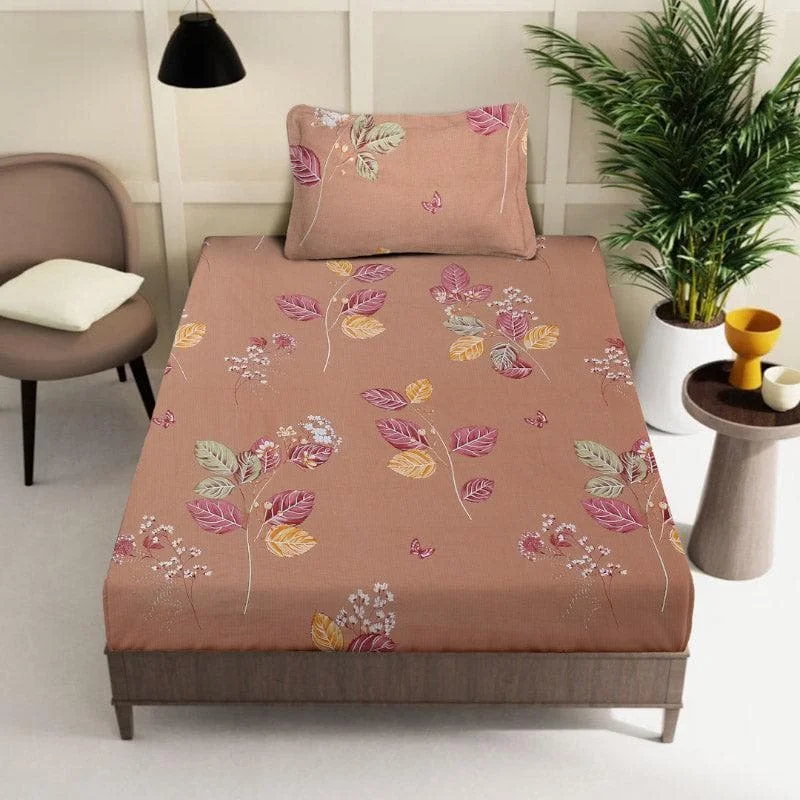 Agira Printed Bedsheet - Brown