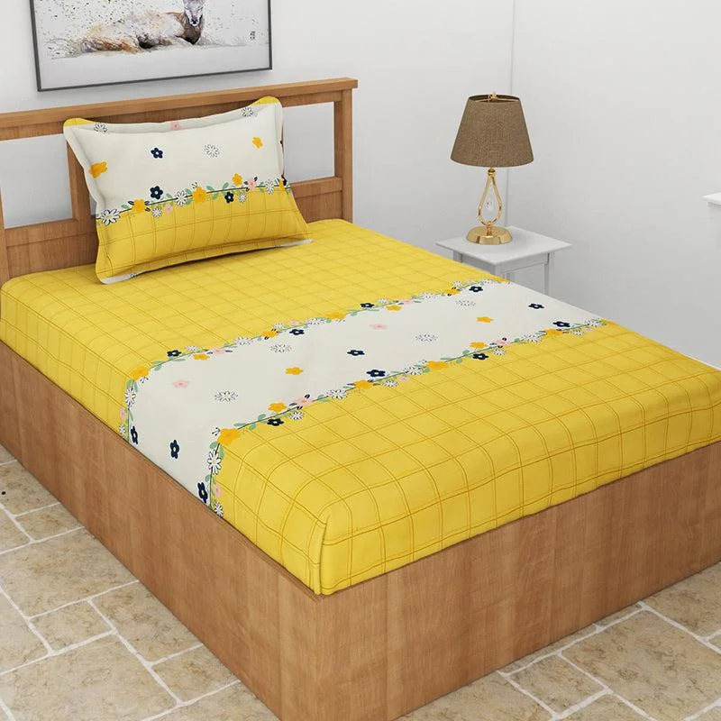 Ping Pong Abstract Bedsheet - Yellow