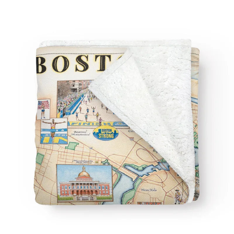 Boston Map Fleece Blanket