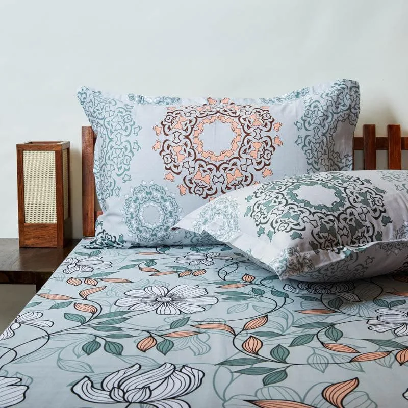 Ethereal Blooms Bedsheet - Green