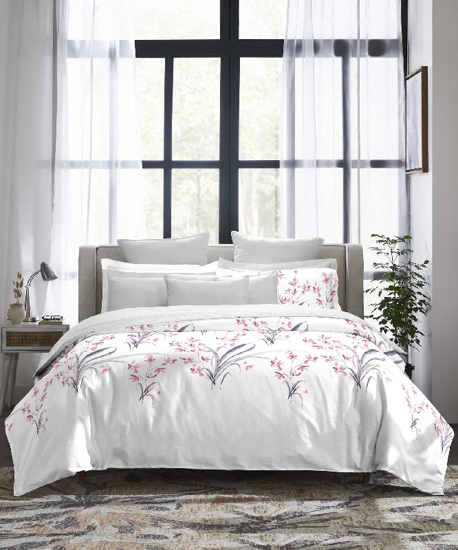 Indulgence Printed King Bedsheet, 300 TC, 100% Cotton- Eloise Pink