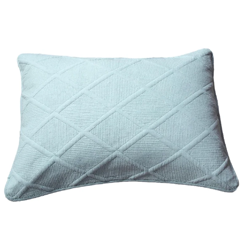 Tache Cotton Seafoam Blue Soothing Pastel Diamond Pillow Sham (JHW-856)