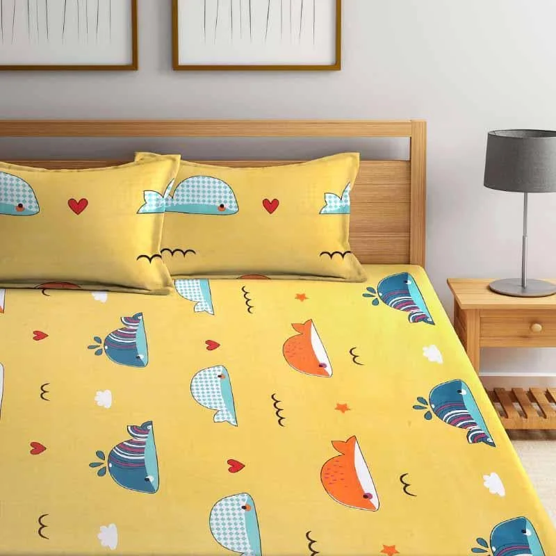 Dance With Whales Printed Bedsheet