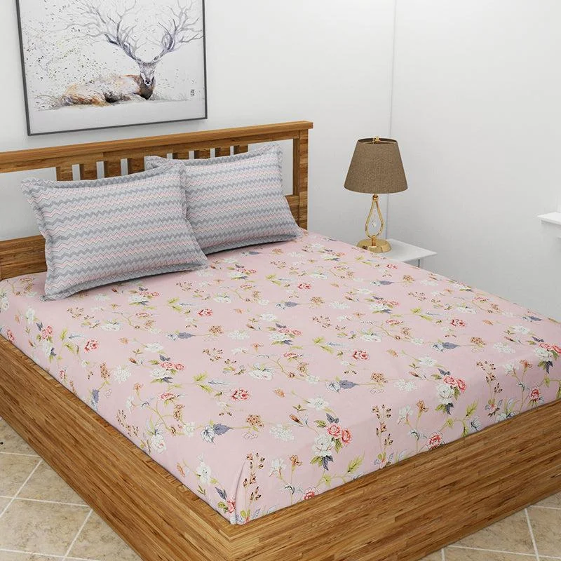 Cicely Floral Bedsheet - Pink