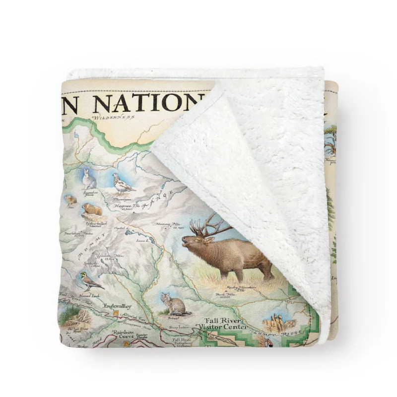 Rocky Mountain National Park Map Fleece Blanket