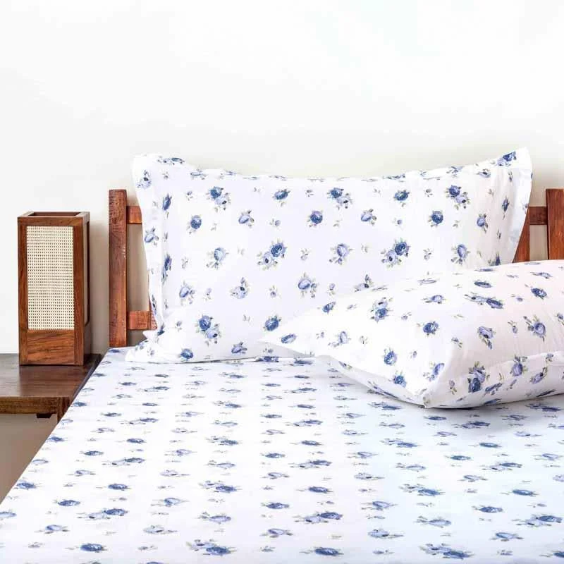 Tiny Floral Stories Bedsheet - Blue