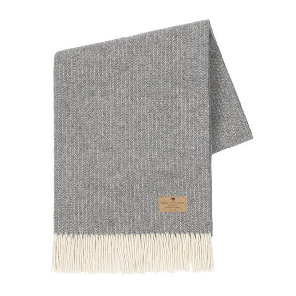 Slate Pinstripe Cashmere Throw