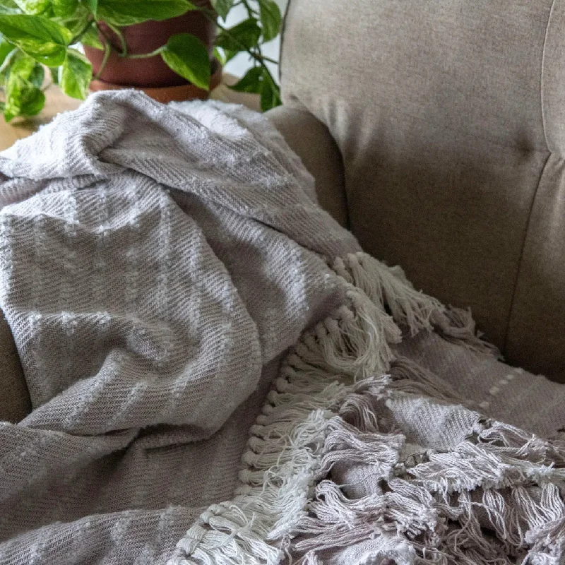 Hand Woven Louise Throw Gray