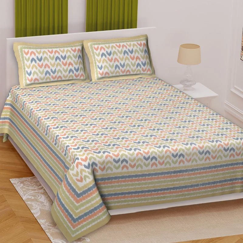 Vance Abstract Bedsheet - Blue & Pink