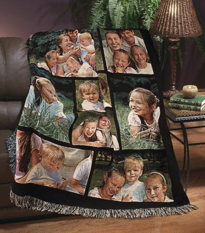 Jacquard Woven Full Service Collage Blanket - 50" x 60" (Medium)