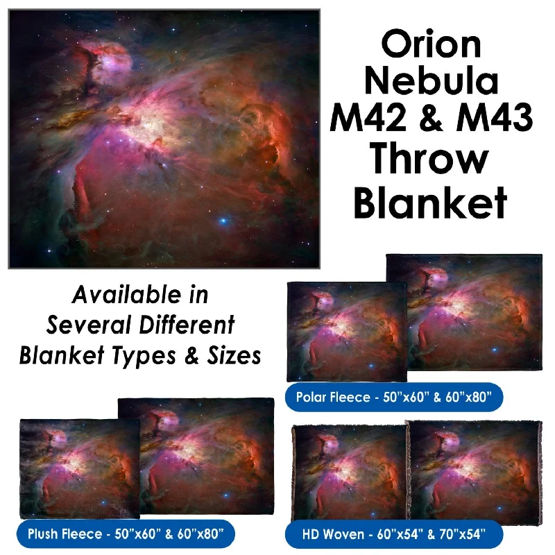 Orion Nebula M42 & M43 Throw Blanket / Tapestry Wall Hanging - Standard Multi-color