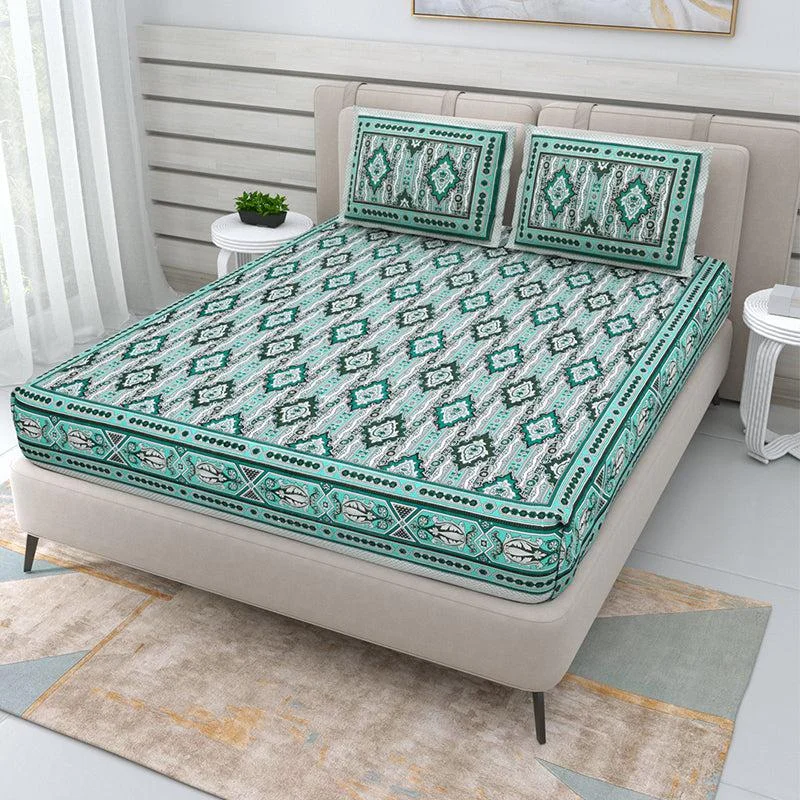 Mirani Ethnic Bedsheet - Green