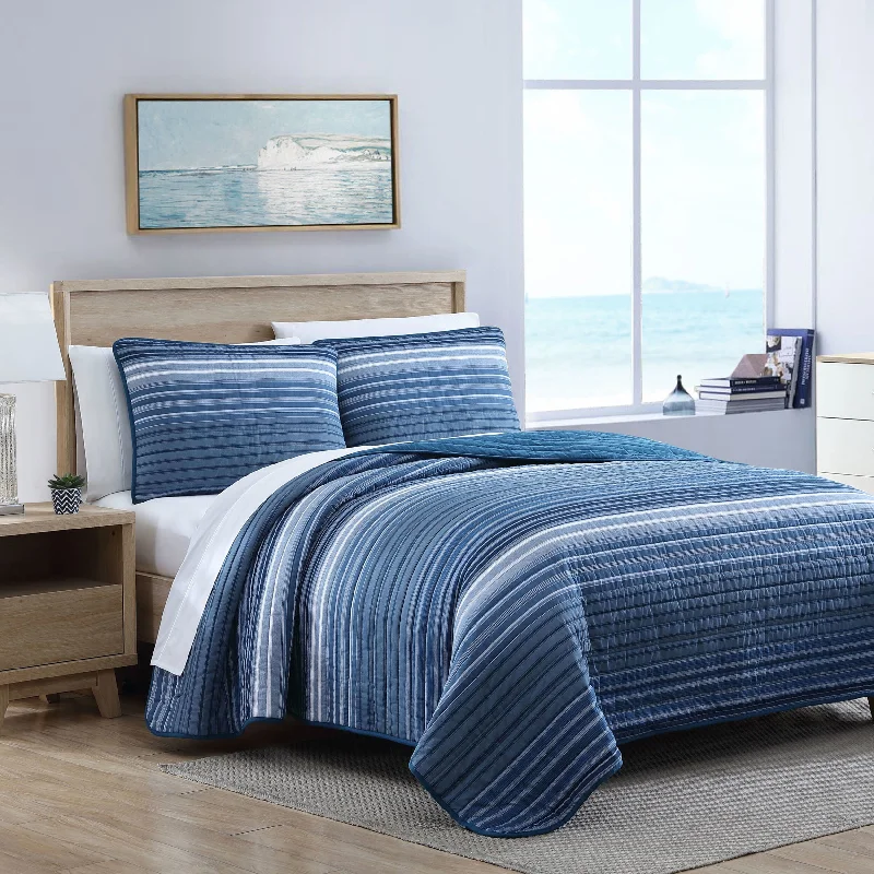 Nautica Coveside Blue King Quilt-Sham Set