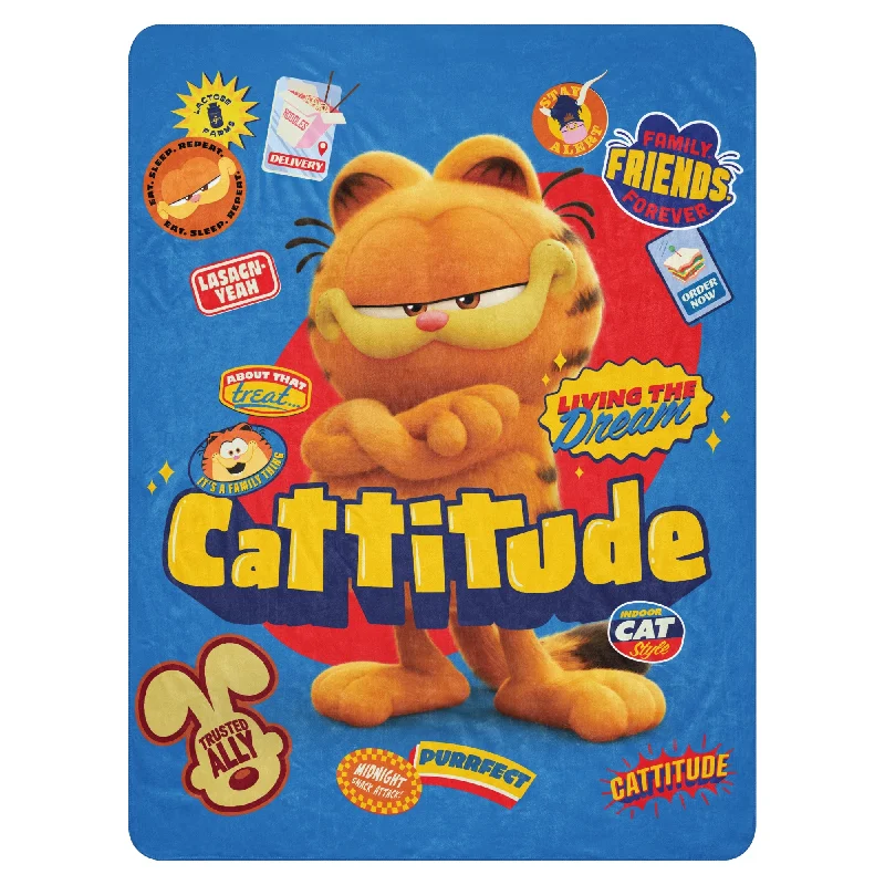 The Garfield Movie Cattitude Sherpa Blanket