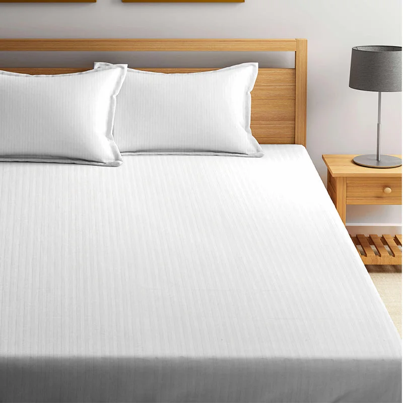 Onyx Stripes Bedsheet - White