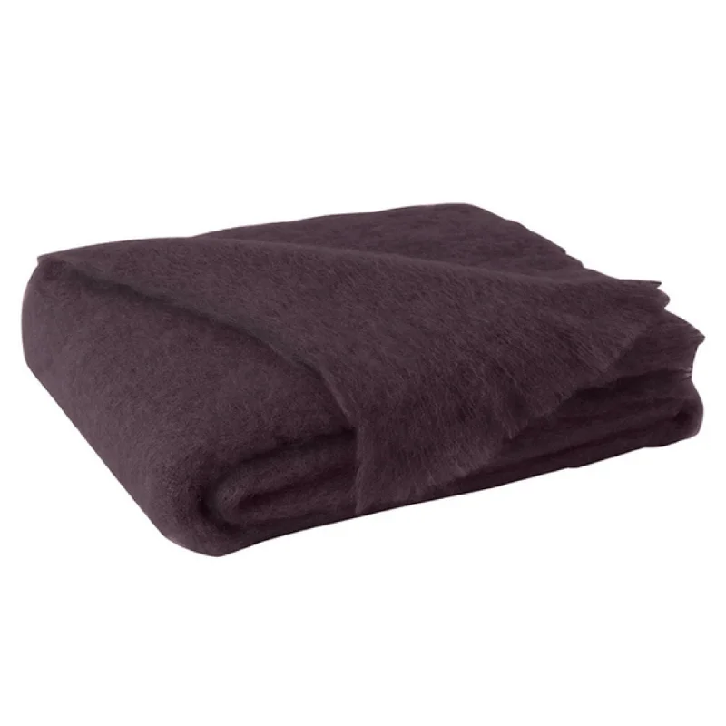 Mulberry Brushed Mohair Throw