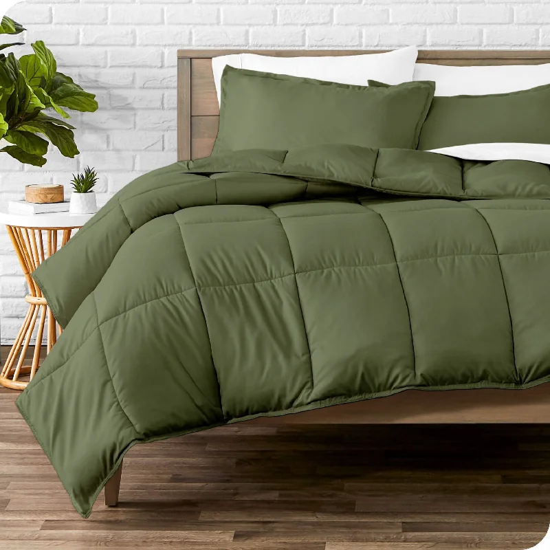 Down Alternative Box Stitch Comforter Set - Twin/Twin XL